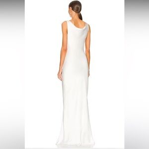 Norma Kamali revolve Maria Gown in Snow White color large silk dress